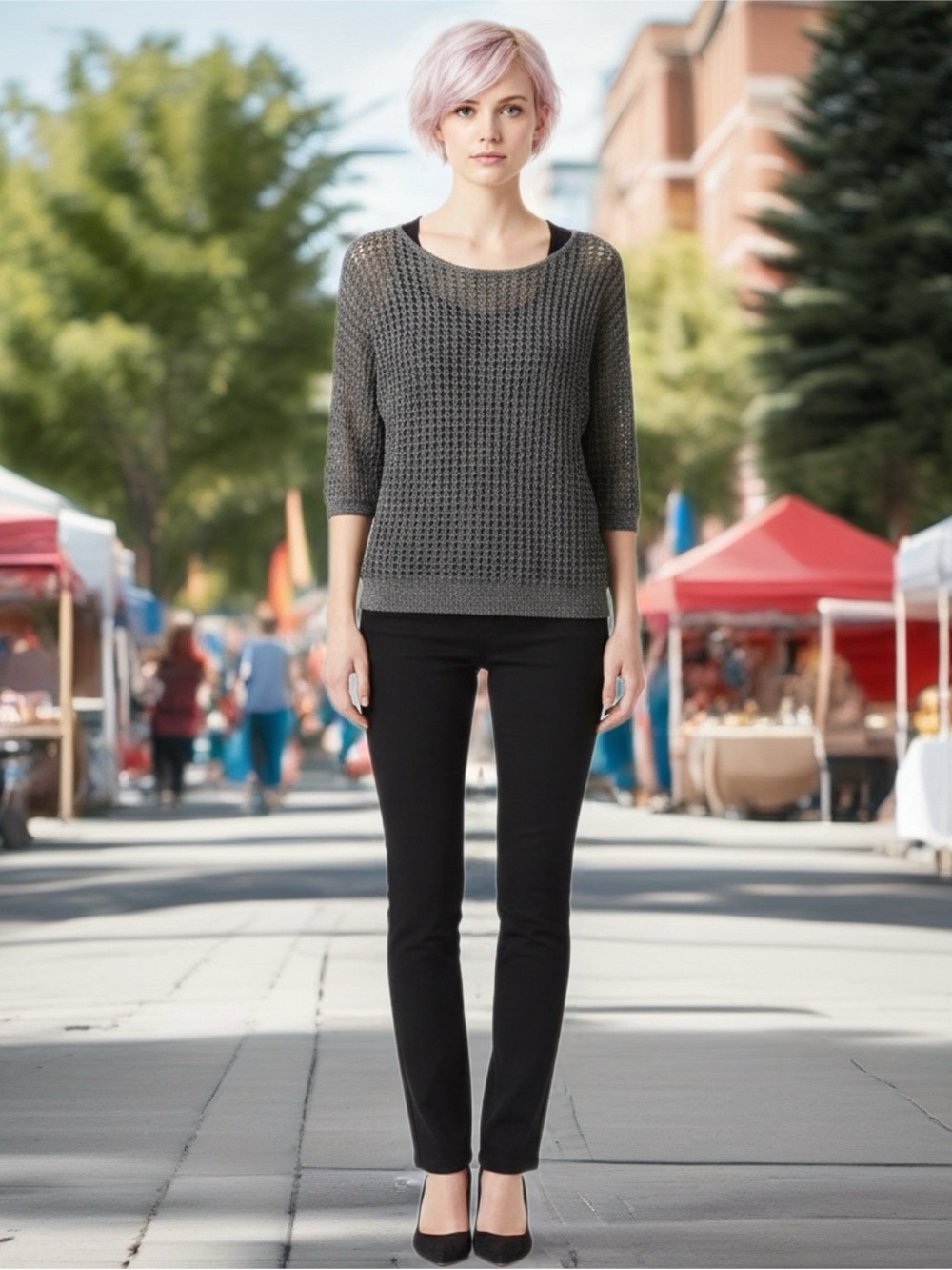 ❤️Host Pic🌟EXPRESS Bundle-Columnist Pants & Silver Metallic Knit Top (SZ OL-S/P)